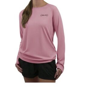 Reel Life Women's Pink Long Sleeve UPF 50 Sun Protection T- Shirt XL  #gymlife